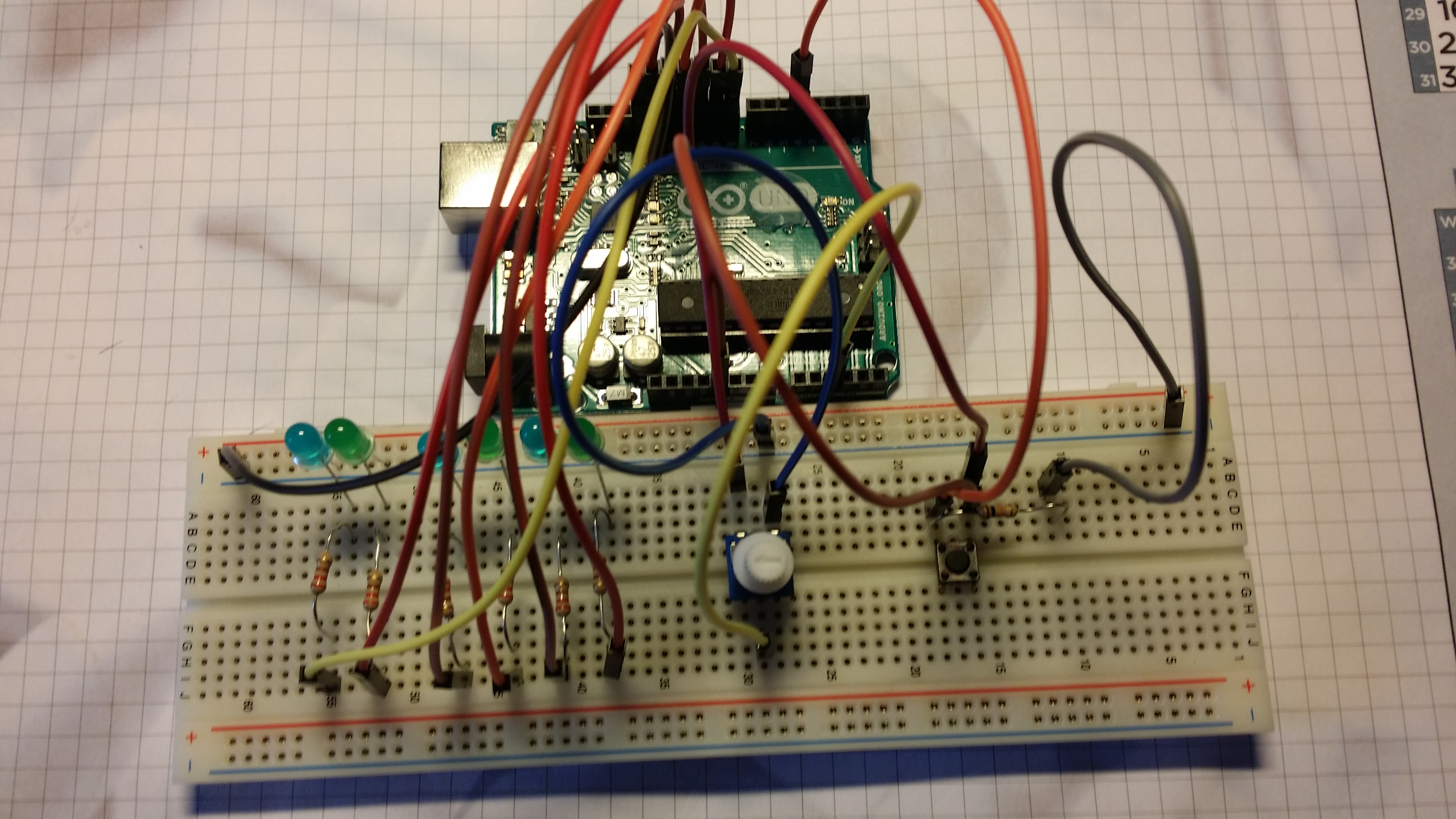 Arduino Pro Tinker Box ARDUINO UNO or TRINKET PRO 5V 6 Chasing LEDS with POT and PB | Arduino ...